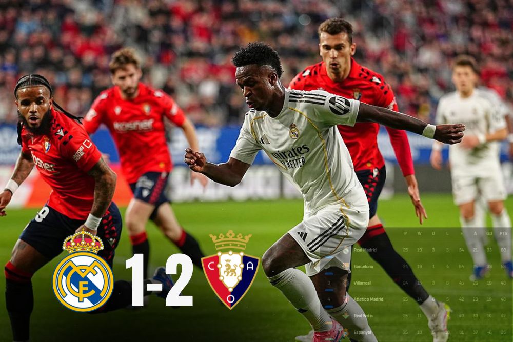 Real Madrid Tersungkur 1-2 di Kandang Osasuna: Perebutan Puncak Klasemen La Liga Memanas/ foto by matador168 studio