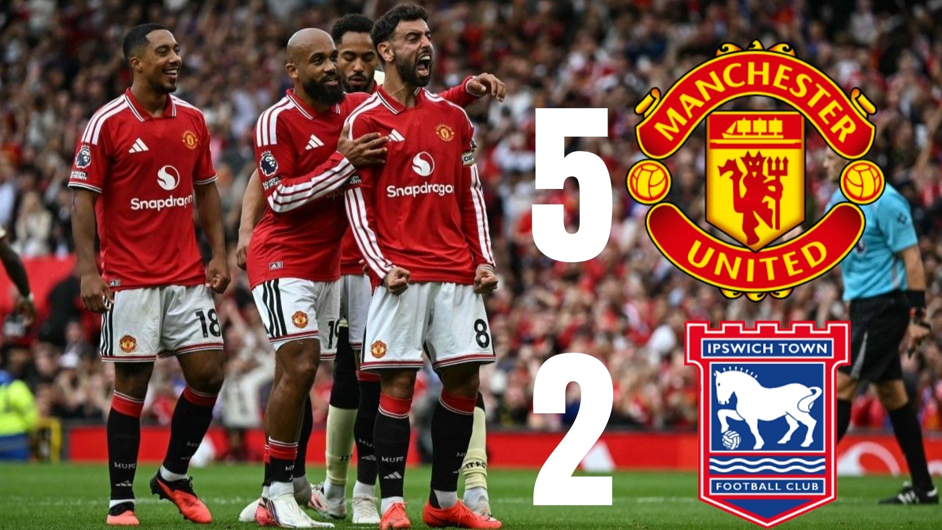 Hat-trick Bruno Fernandes, Manchester United Bangkit Telak 5–2 Lewati Ipswich Town/Hat-trick Bruno Fernandes, Manchester United Bangkit Telak 5–2 Lewati Ipswich Town